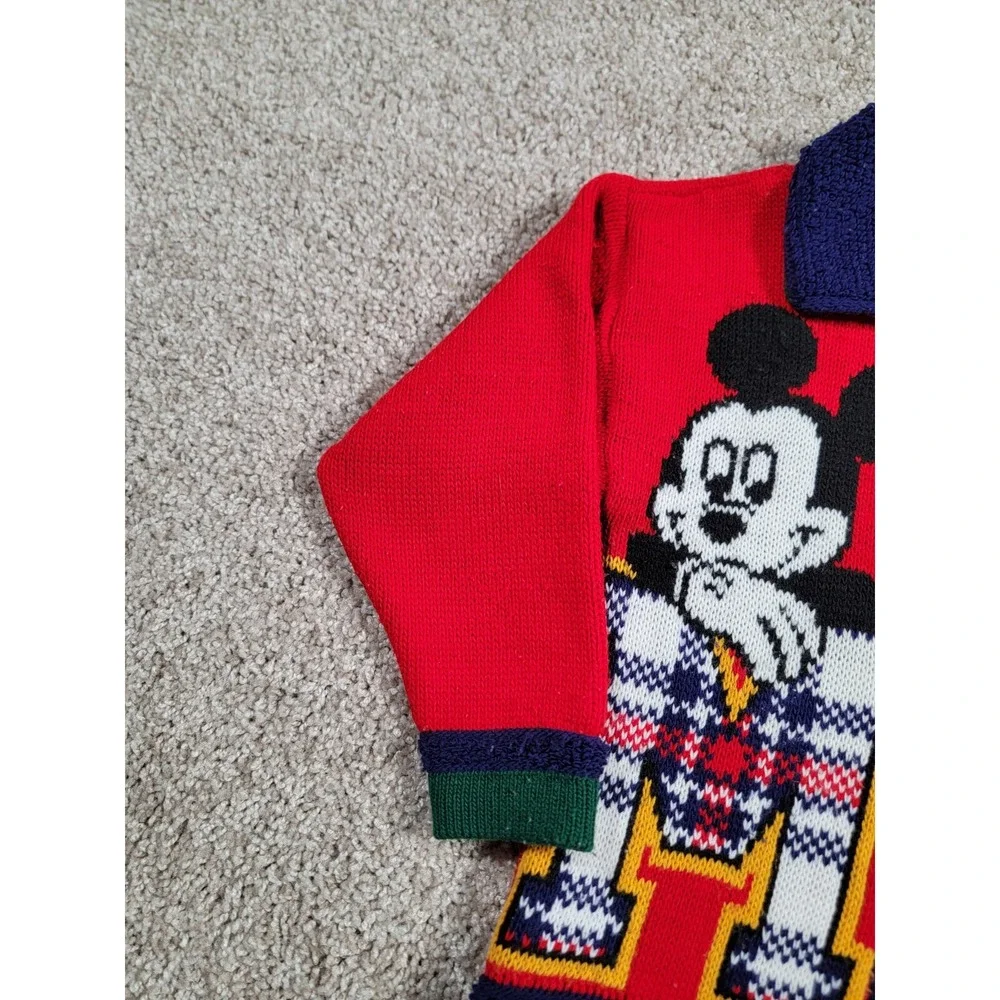 Vintage 90s Disney Mickey Mouse Sweater Cardigan Small Minnie Buttons Girls Kids